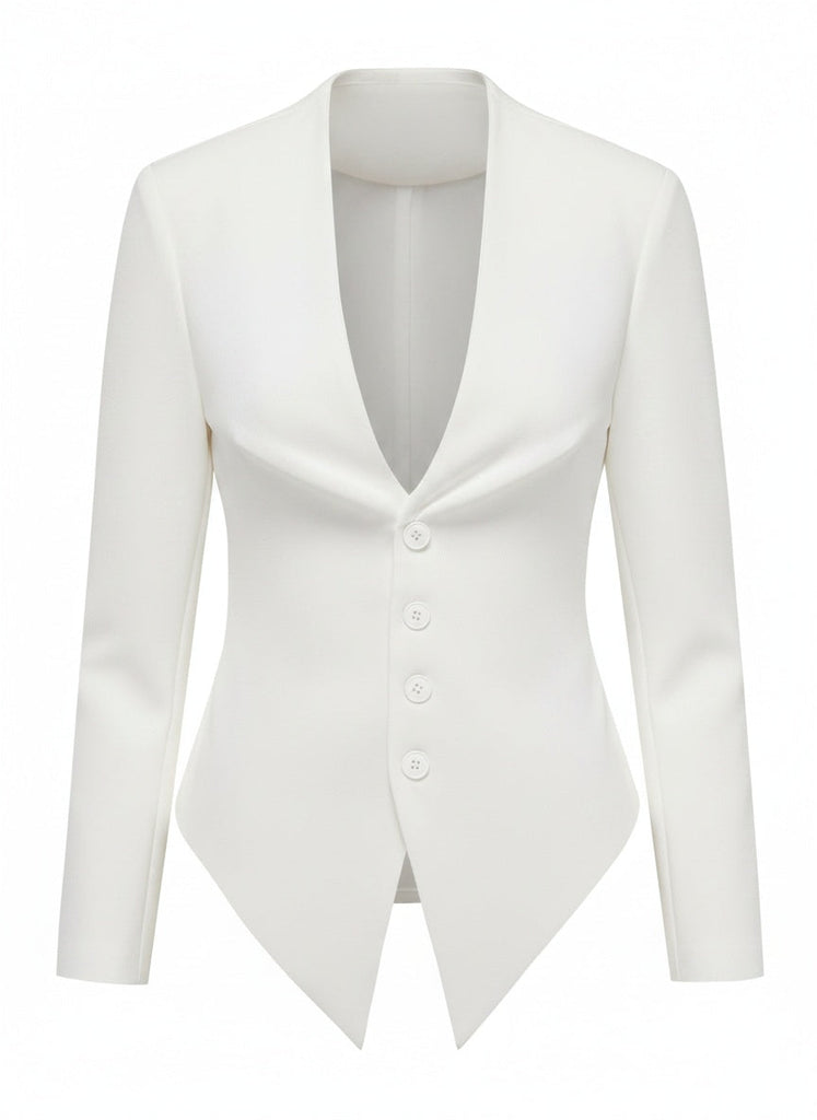 Veste blazer cintrée à boutons et revers tailleur années 1950 - 9