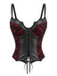 Haut corset gothique dentelle motifs floraux et manches chauve-souris années 70