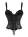 Top corset gothique à fleurs, dentelle et manches chauve-souris années 1970