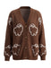 Cardigan d’Halloween en maille boutonnée à motif fantômes années 1970