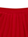 2PCS Robe Rouge Col Carré et Tablier à Pois Années 1950