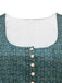 Robe Vert Ditsy Imprimé Floral Col Carré et Tablier Années 1950