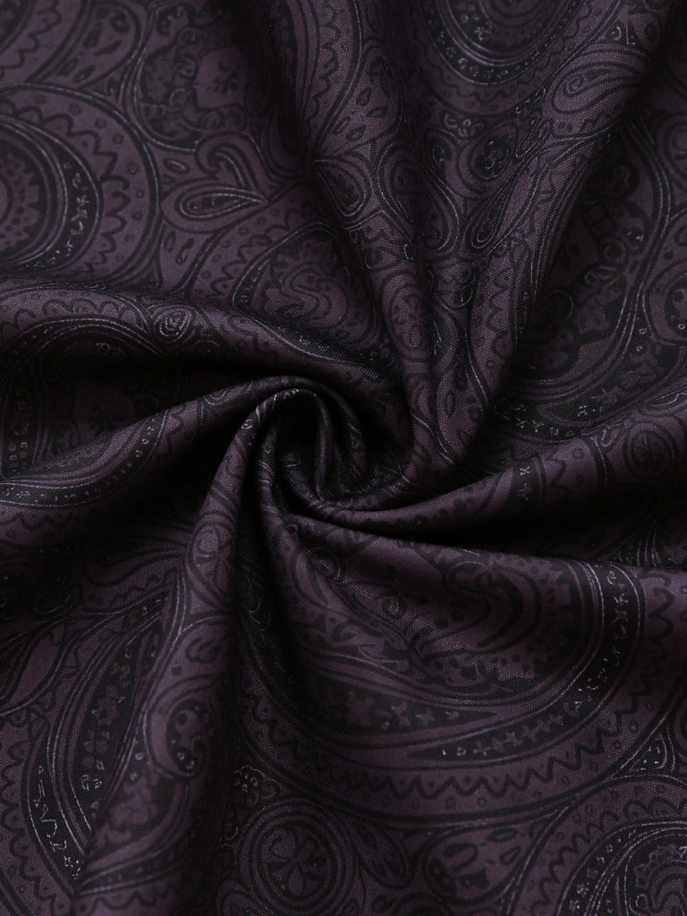 2PCS Robe Noir Léopard Col Carré Sans Manches avec Tablier Années 1950