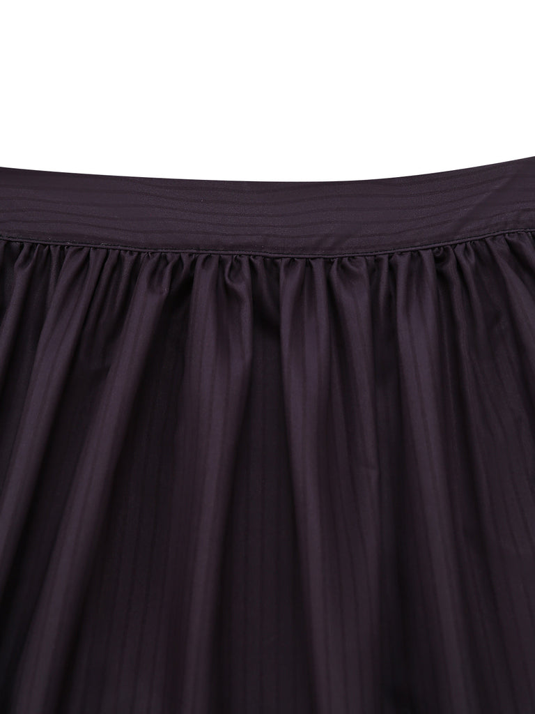 2PCS Robe Noir Léopard Col Carré Sans Manches avec Tablier Années 1950