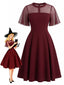 Robe Maille Transparente Manches Papillon Années 1950