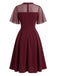 Robe Transparent Filet Manches Papillon Évasé Années 1950