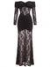 Robe Dentelle Épaules Dénudées Drapé Maxi Années 1930