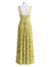 Robe Vert Floral Lacé Plissé Maxi Années 1930