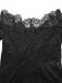 Robe noire à épaules dénudées, dentelle fleurie et effet illusion années 1950