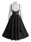 Ensemble 3PCS costume Renaissance victorien gothique à corset volanté années 1950