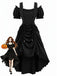 Robe Victorian Corset Dentelle Up Gothique Maxi Années 1980