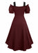 Robe Victorian Corset Dentelle Up Gothique Maxi Années 1980