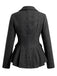Veste ajustée gris foncé à basque et double boutonnage années 1950