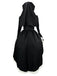 Robe de nonne noire Halloween en dentelle à nœud et capuche Années 1980