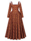 Robe de reine médiéval Renaissance Borgia marron clair années 1970