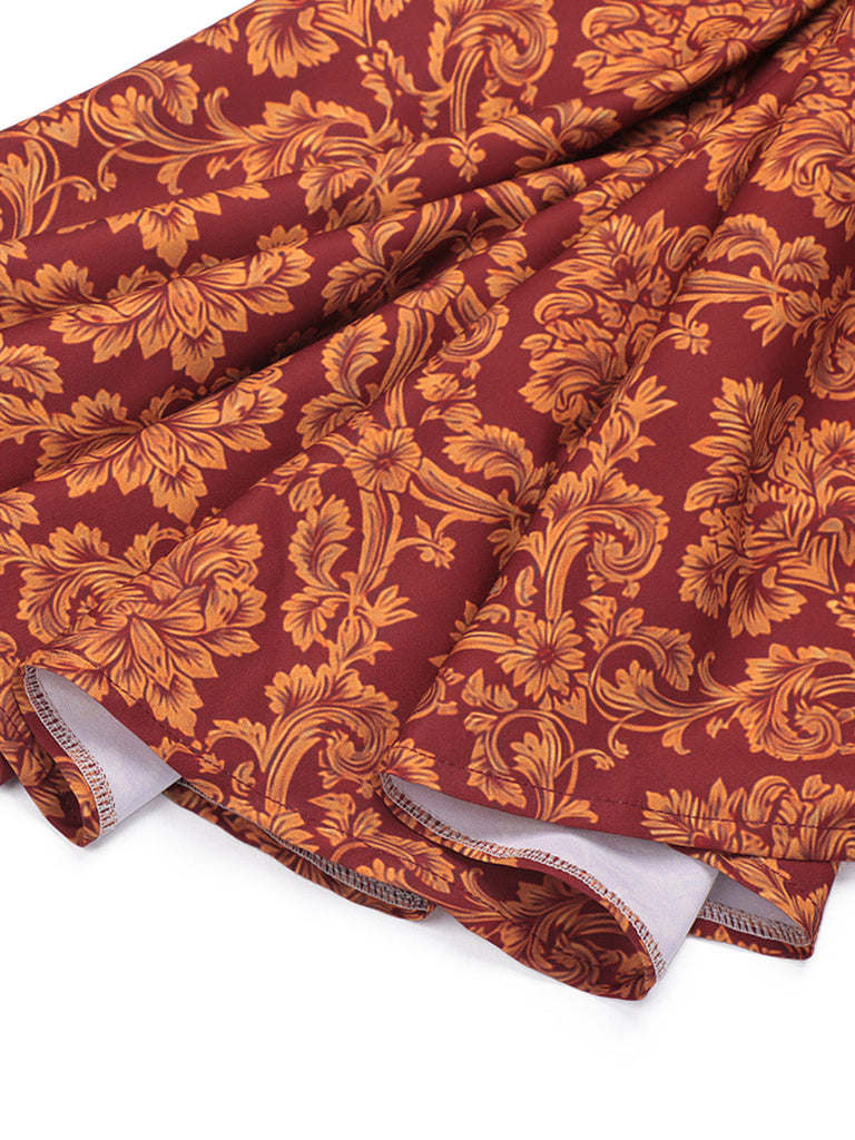 Robe de reine Renaissance Borgia marron clair de style médiéval années 1970