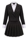 Ensemble deux pièces uni, blazer court et jupe plissée années 1960 - 5