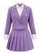 Ensemble deux pièces uni, blazer court et jupe plissée années 1960 - 3