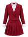 Ensemble deux pièces uni, blazer court et jupe plissée années 1960 - 1