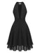 Robe Halter Sans Manches Irregular Ourlet Volant Mousseline Années 1940