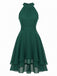 Robe Halter Sans Manches Irregular Ourlet Volant Mousseline Années 1940