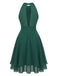 Robe Halter Sans Manches Irregular Ourlet Volant Mousseline Années 1940