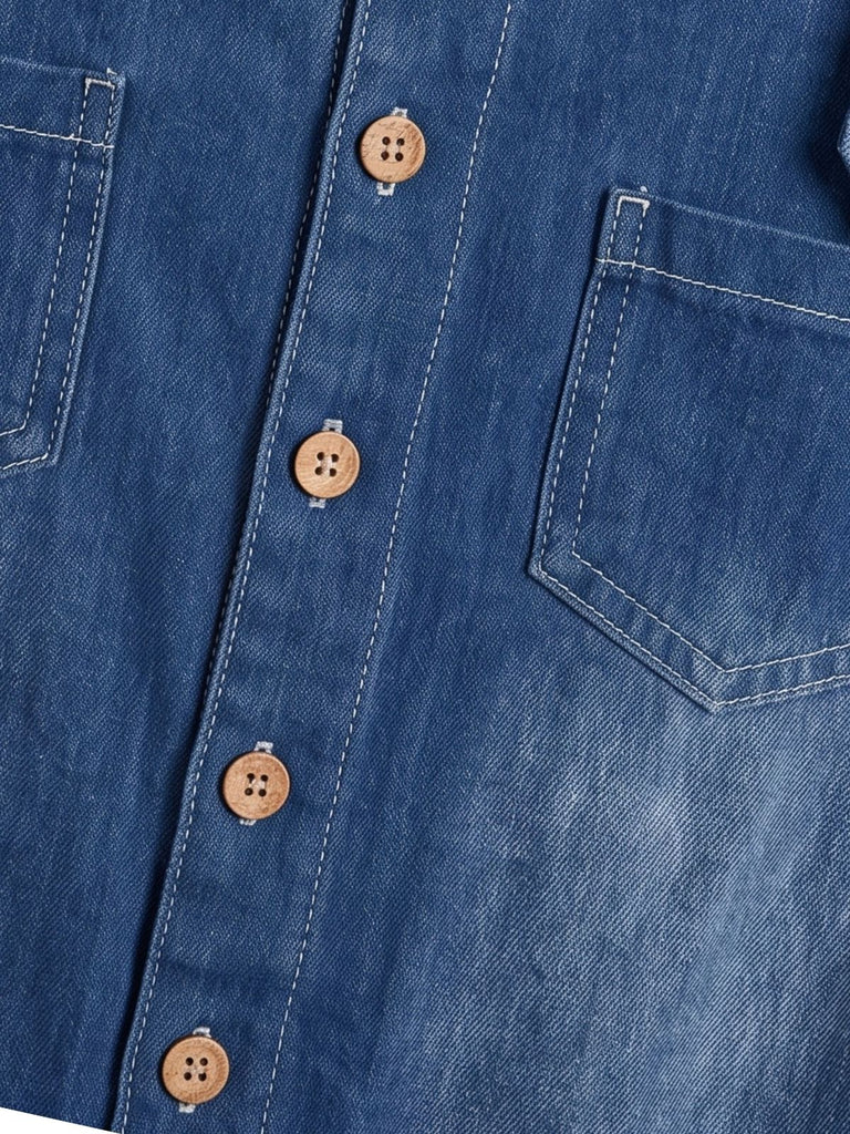 Combinaison longue en denim à épaules dénudées et poches années 1940