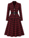 [Prévente] Ensemble deux pièces noir et rouge à carreaux, blazer cintré et jupe à ceinture années 1950 - 2