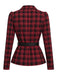 [Prévente] Ensemble deux pièces noir et rouge à carreaux, blazer cintré et jupe à ceinture années 1950 - 6