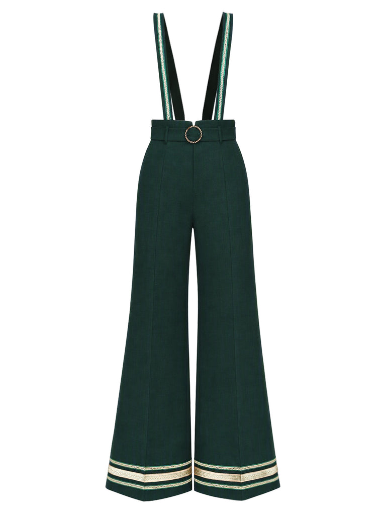 [Prévente] Ensemble deux pièces, blouse à manches ballon et pantalon à bretelles galonné années 1970 - 13