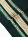 [Prévente] Ensemble pantalon à bretelles vert foncé, galon doré et ceinture années 1970 - 6