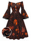 [Prévente] Robe noire d’Halloween manches cloche années 1950