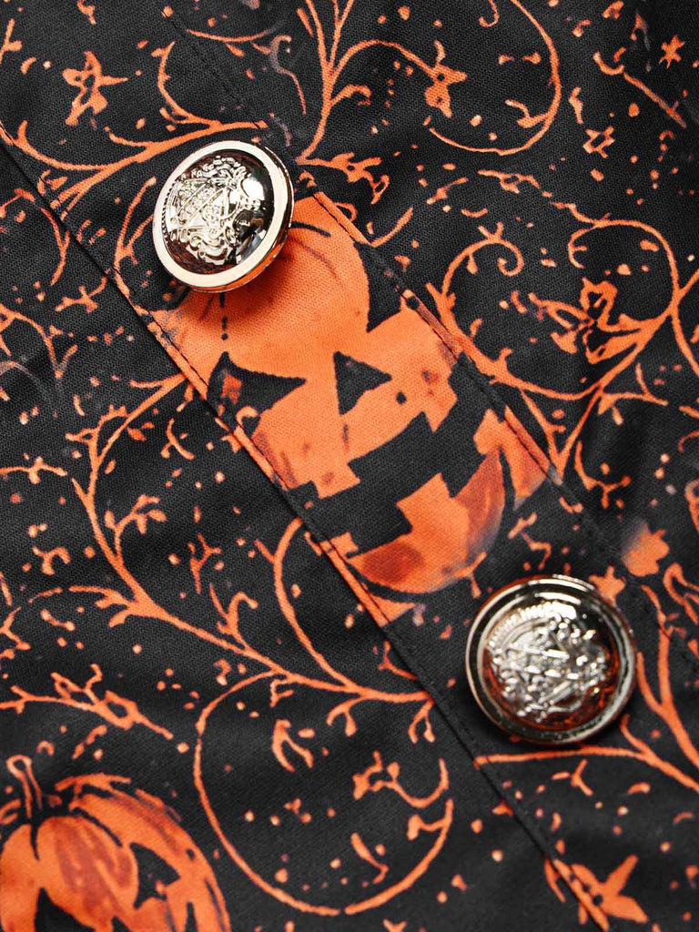 [Prévente] Robe noire d’Halloween imprimée à épaules dénudées et manches cloche années 1950