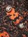 [Prévente] Robe noire d’Halloween imprimée à épaules dénudées et manches cloche années 1950