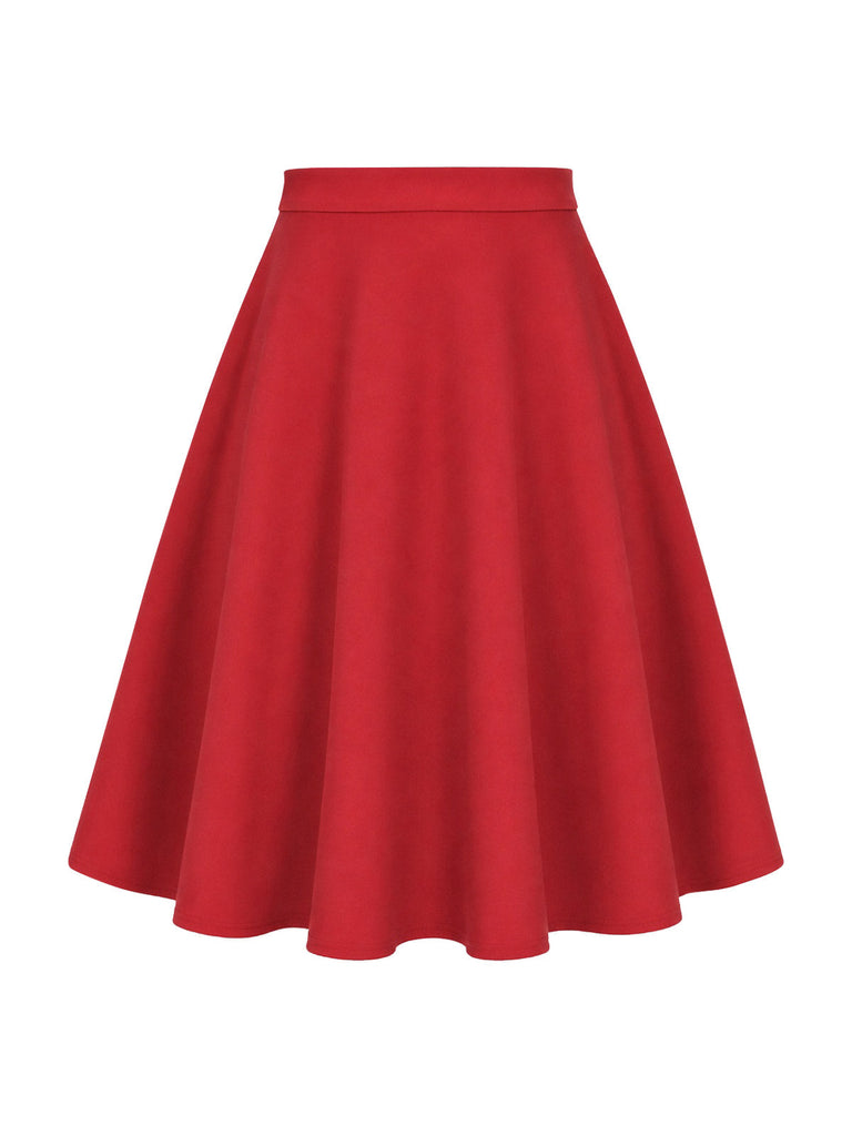 [Prévente] Ensemble deux pièces rouge, veste à col châle à carreaux et jupe unie années 1940 - 4