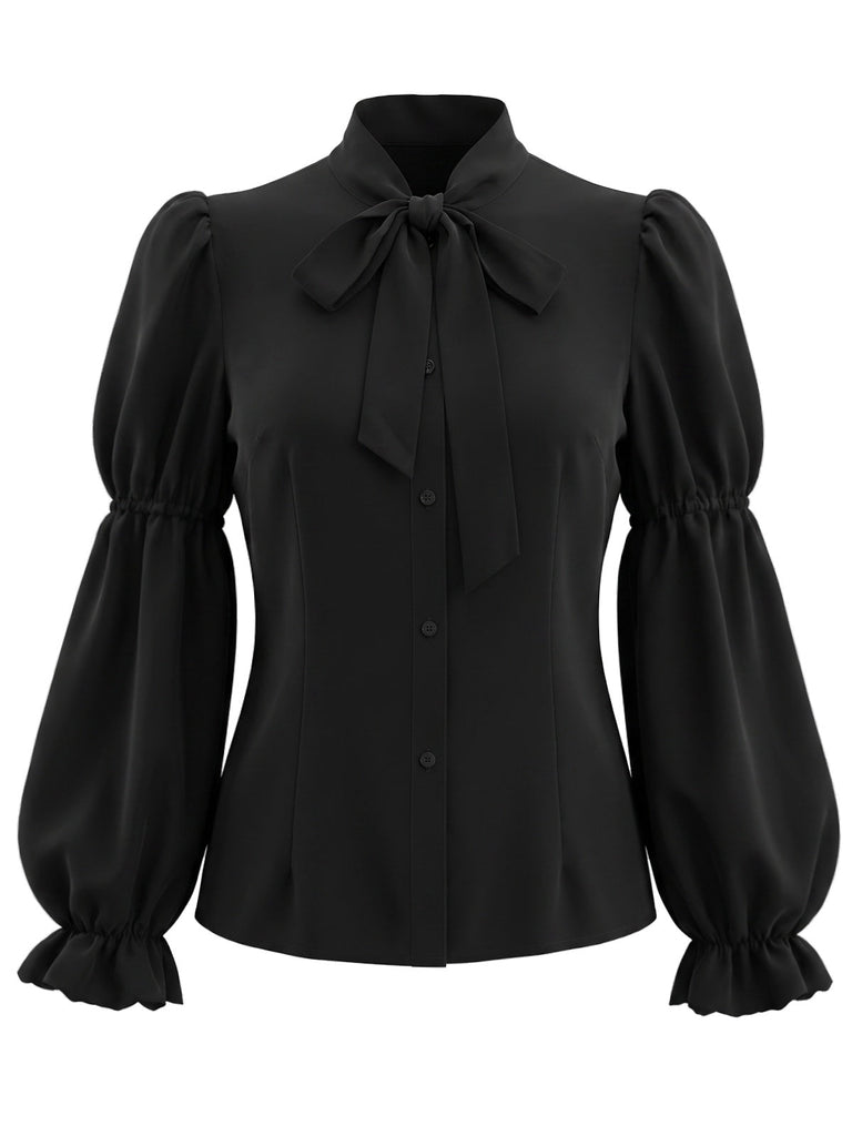 [Prévente] Ensemble 2PCS robe à imprimé chats et citrouilles et blouse à manches virago années 1940