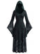 Robe de cosplay de sorcière à capuche et toile d’araignée pour Halloween années 1930