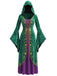 Robe de cosplay de sorcière à capuche et toile d’araignée pour Halloween années 1930