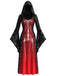 Robe de cosplay de sorcière à capuche et toile d’araignée pour Halloween années 1930