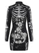 Robe crayon courte à manches longues et imprimé Halloween années 1960