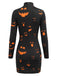 Robe crayon courte à manches longues et imprimé Halloween années 1960