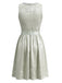 Robe bleu clair florale à col carré et laçage avec tablier Années 1950