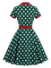 Robe chemise à revers, pois et ceinture années 1940