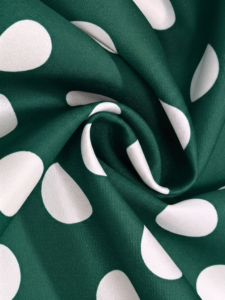 Robe chemise à revers, pois et ceinture années 1940