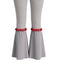 Ensemble 2 pièces rouge de clown avec haut à pompons et volants et pantalon années 1950