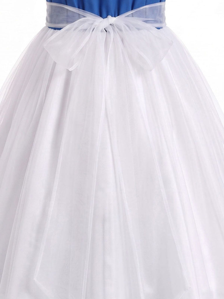 Robe Blanc et Bleu Halloween Nautique Marin Cosplay Ensemble Années 1950