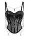 Tops Noir Gothique Croix Chaînes Perlé Corset Top Années 1980