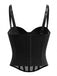 Tops Noir Gothique Croix Chaînes Perlé Corset Top Années 1980