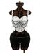Tops Noir Gothique Croix Chaînes Perlé Corset Top Années 1980
