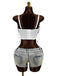 Tops Noir Gothique Croix Chaînes Perlé Corset Top Années 1980